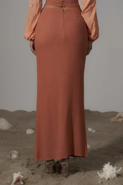 Terra Cotta Dreamland Linen Skirt*JLUXLABEL Fashion