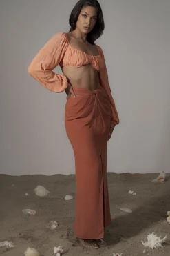Terra Cotta Dreamland Linen Skirt*JLUXLABEL Fashion