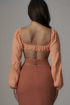 Terra Cotta Dreamland Linen Skirt*JLUXLABEL Fashion