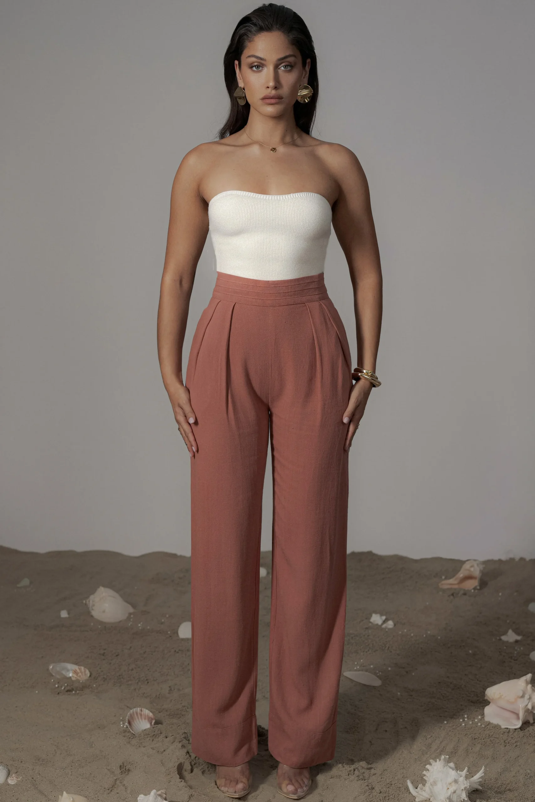 Terra Cotta Villa Views Linen Trousers*JLUXLABEL Best