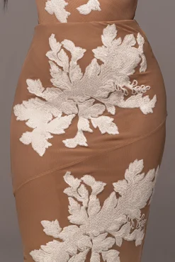 White Edena Embroidered Midi Skirt*JLUXLABEL Online