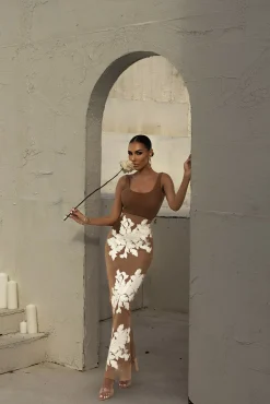 White Edena Embroidered Midi Skirt*JLUXLABEL Online