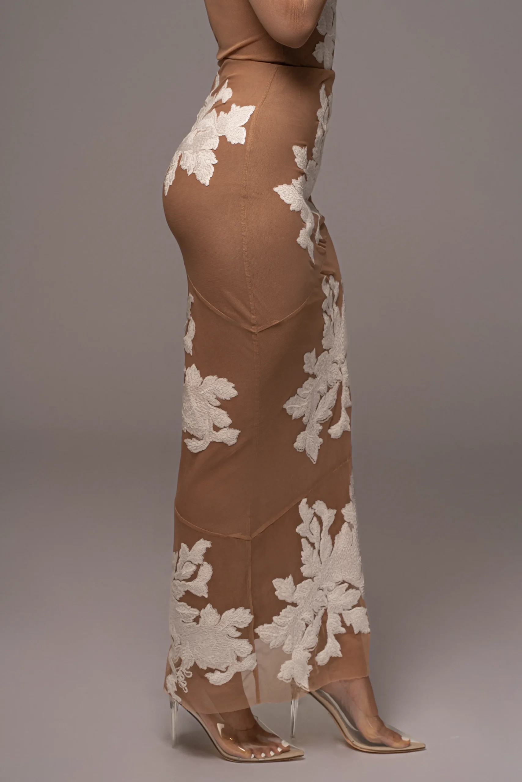 White Edena Embroidered Midi Skirt*JLUXLABEL Online