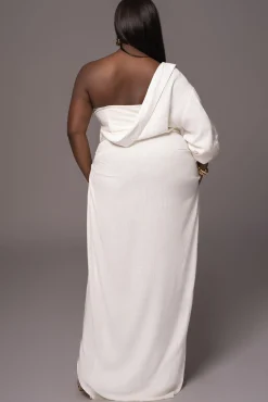 White Evita Linen Draped Dress*JLUXLABEL Best
