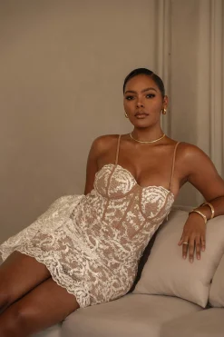 White Marilyn Lace Mini Dress*JLUXLABEL Hot