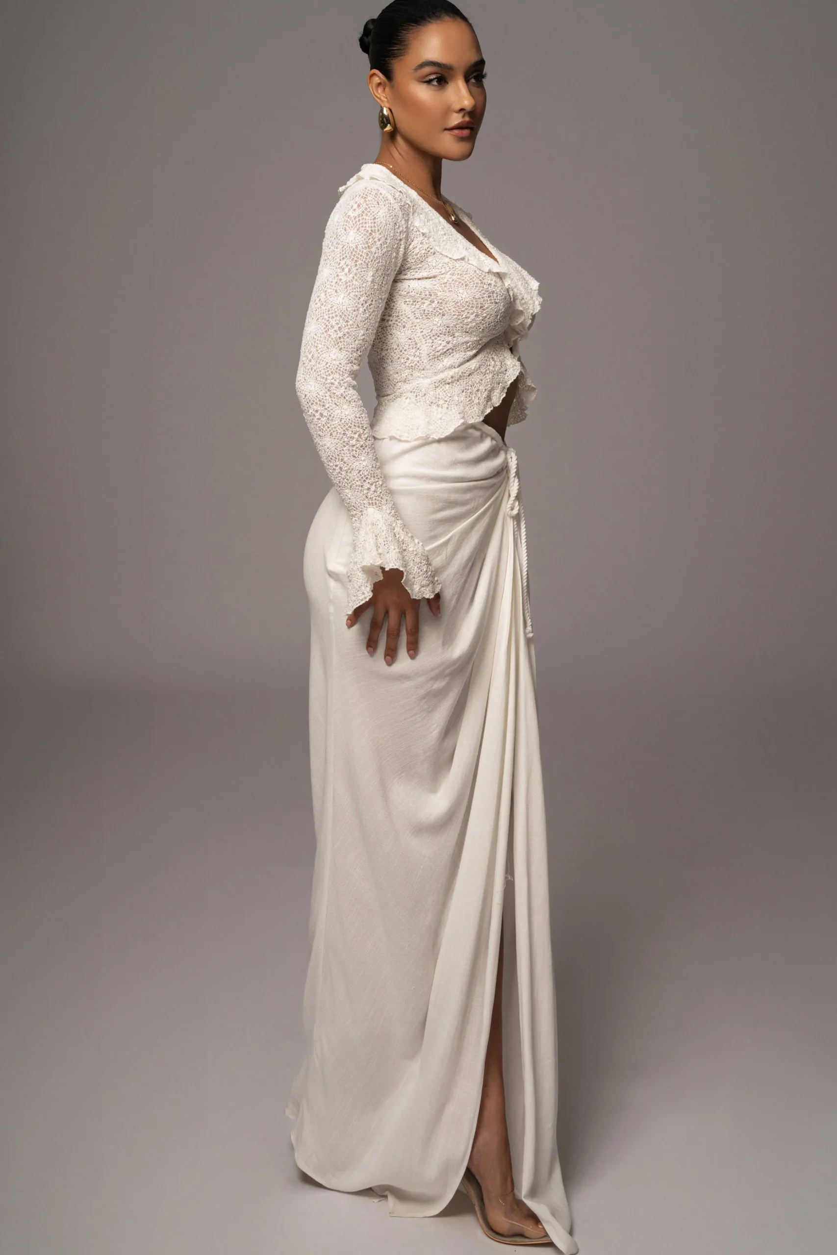 White Rocio Bell Sleeve Top*JLUXLABEL Online