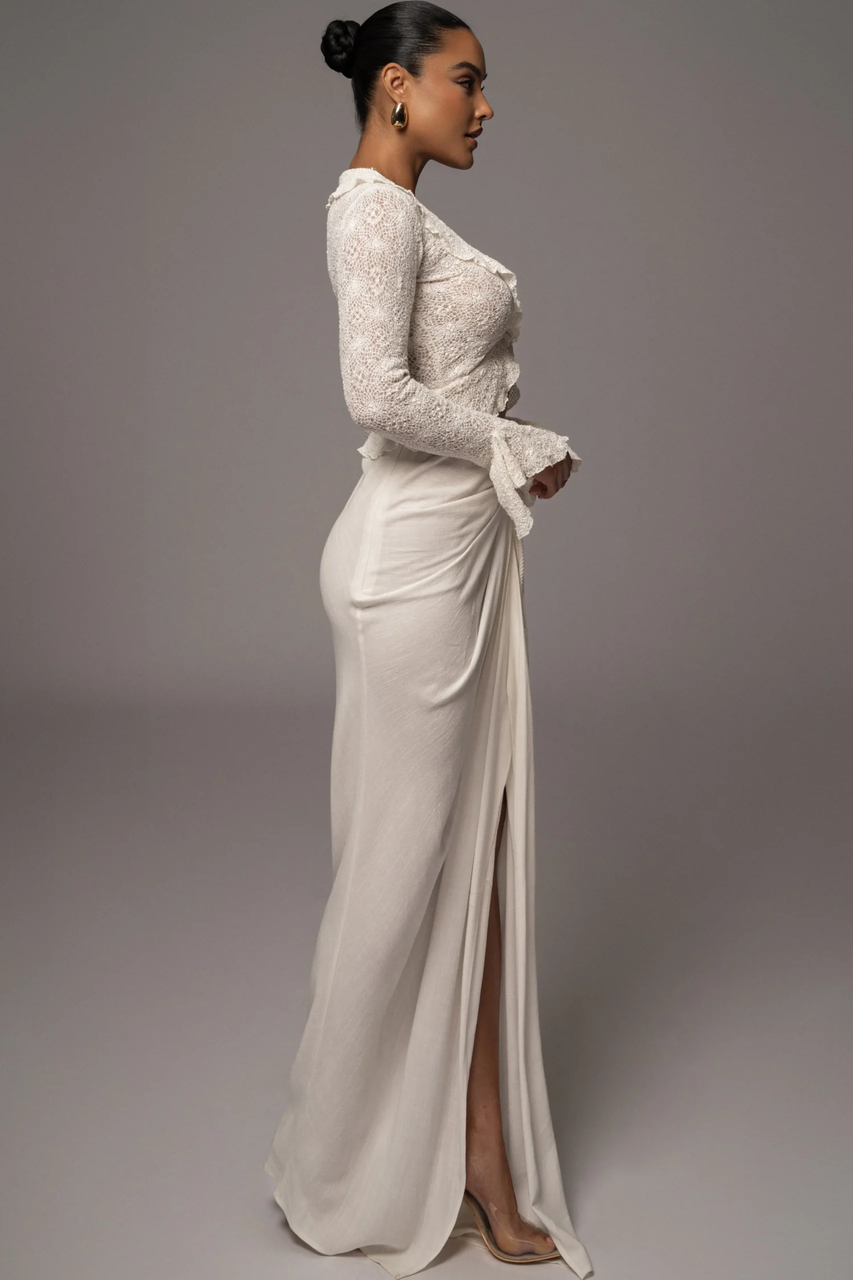 White Rocio Bell Sleeve Top*JLUXLABEL Online