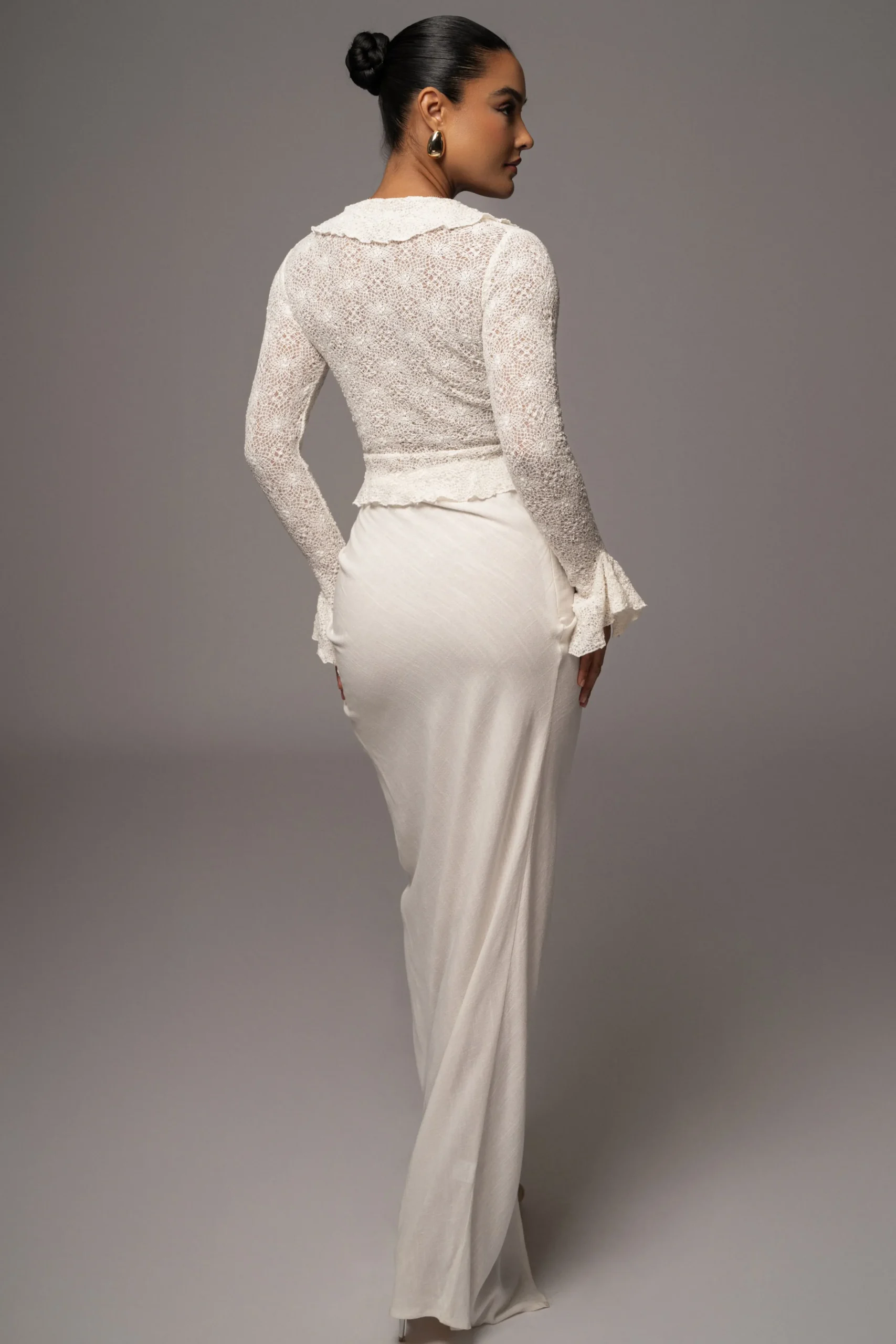 White Rocio Bell Sleeve Top*JLUXLABEL Online