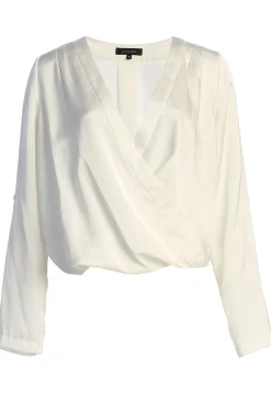 White Satin Draped Top*JLUXLABEL Best
