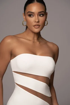 White Unpredictable Midi Dress*JLUXLABEL Outlet