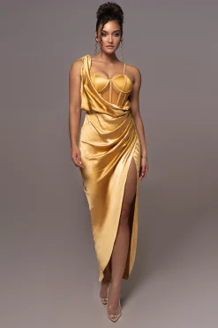 Yellow Anastacia Drape Maxi Dress*JLUXLABEL Outlet
