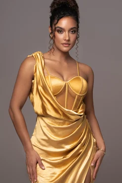 Yellow Anastacia Drape Maxi Dress*JLUXLABEL Outlet