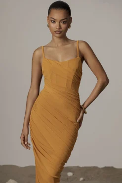 Yellow Catalina Lurex Knit Maxi Dress*JLUXLABEL Online