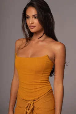Yellow Fenix Reversible Linen Corset*JLUXLABEL Discount