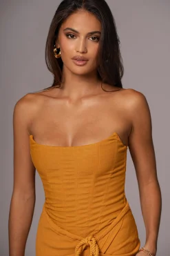 Yellow Fenix Reversible Linen Corset*JLUXLABEL Discount