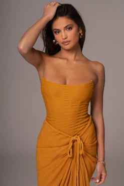 Yellow Fenix Reversible Linen Corset*JLUXLABEL Discount