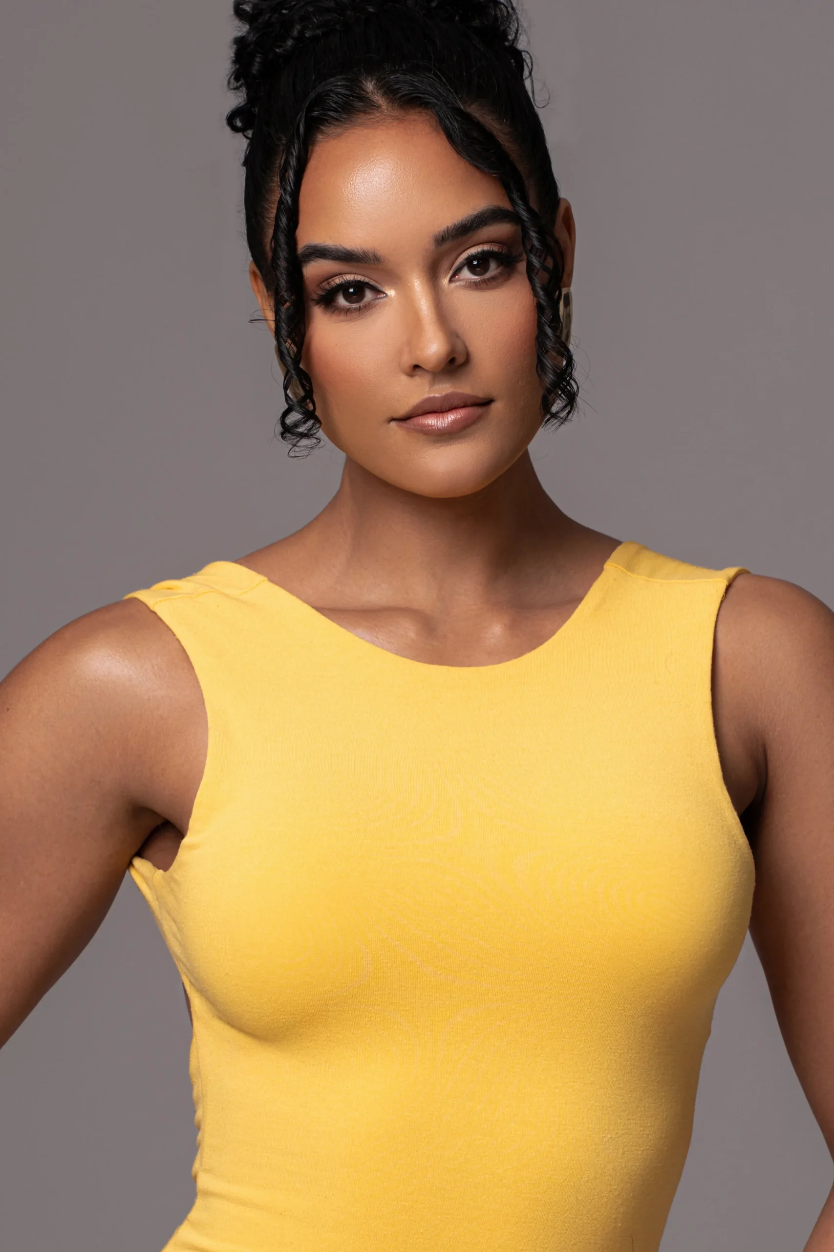 Yellow JLUXBASIX FRONT AND CENTER MAXI DRESS*JLUXLABEL Fashion