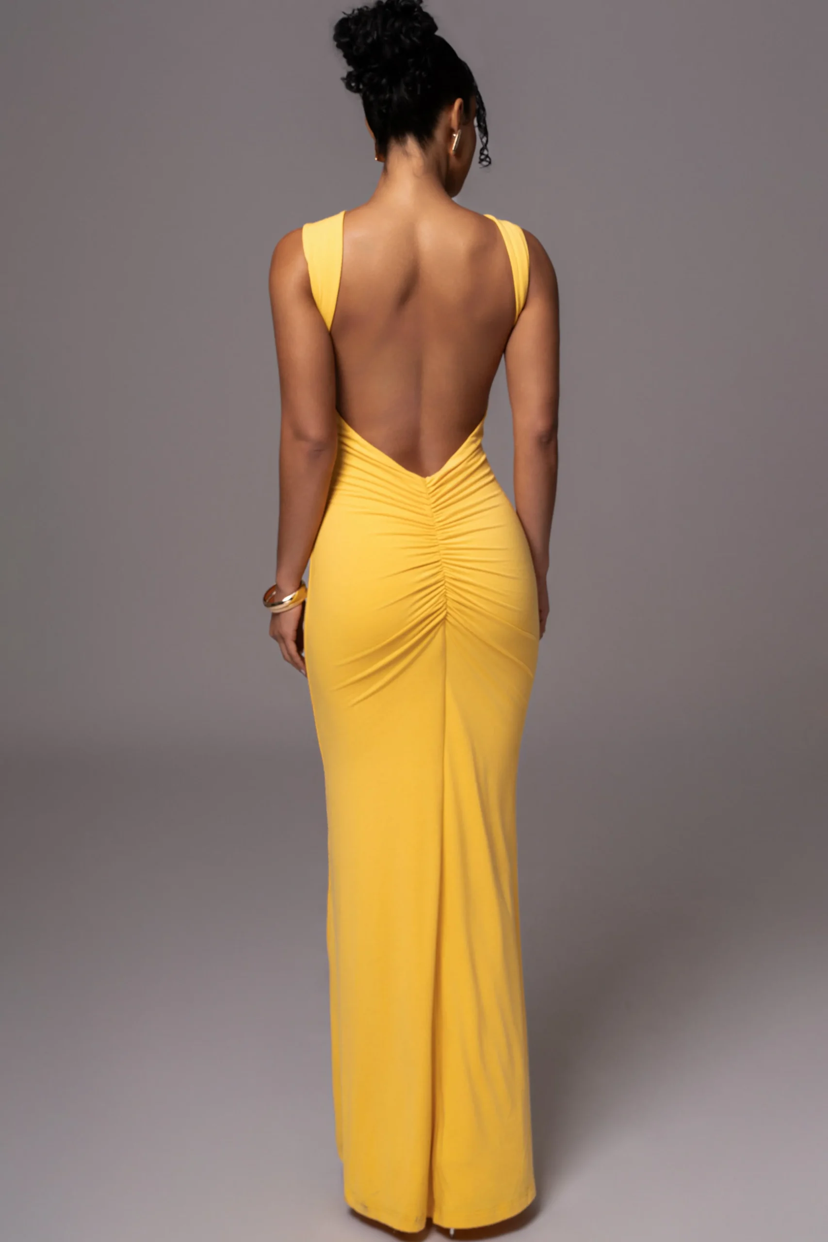 Yellow JLUXBASIX FRONT AND CENTER MAXI DRESS*JLUXLABEL Fashion