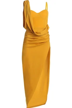 Yellow KRISTIANA SLIT DRESS*JLUXLABEL Sale