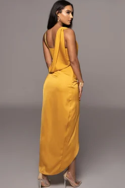 Yellow KRISTIANA SLIT DRESS*JLUXLABEL Sale