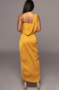 Yellow KRISTIANA SLIT DRESS*JLUXLABEL Sale
