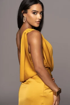 Yellow KRISTIANA SLIT DRESS*JLUXLABEL Sale