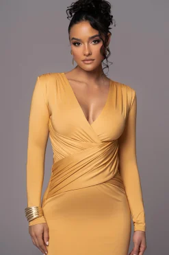 Yellow Rowan Plunge Maxi Dress*JLUXLABEL Outlet