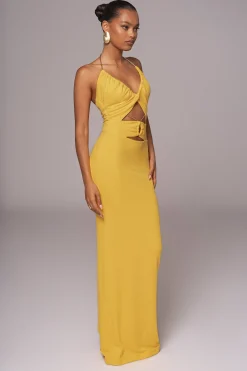 Yellow Secret Bloom Maxi Dress*JLUXLABEL Fashion