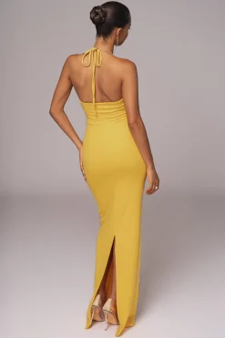 Yellow Secret Bloom Maxi Dress*JLUXLABEL Fashion