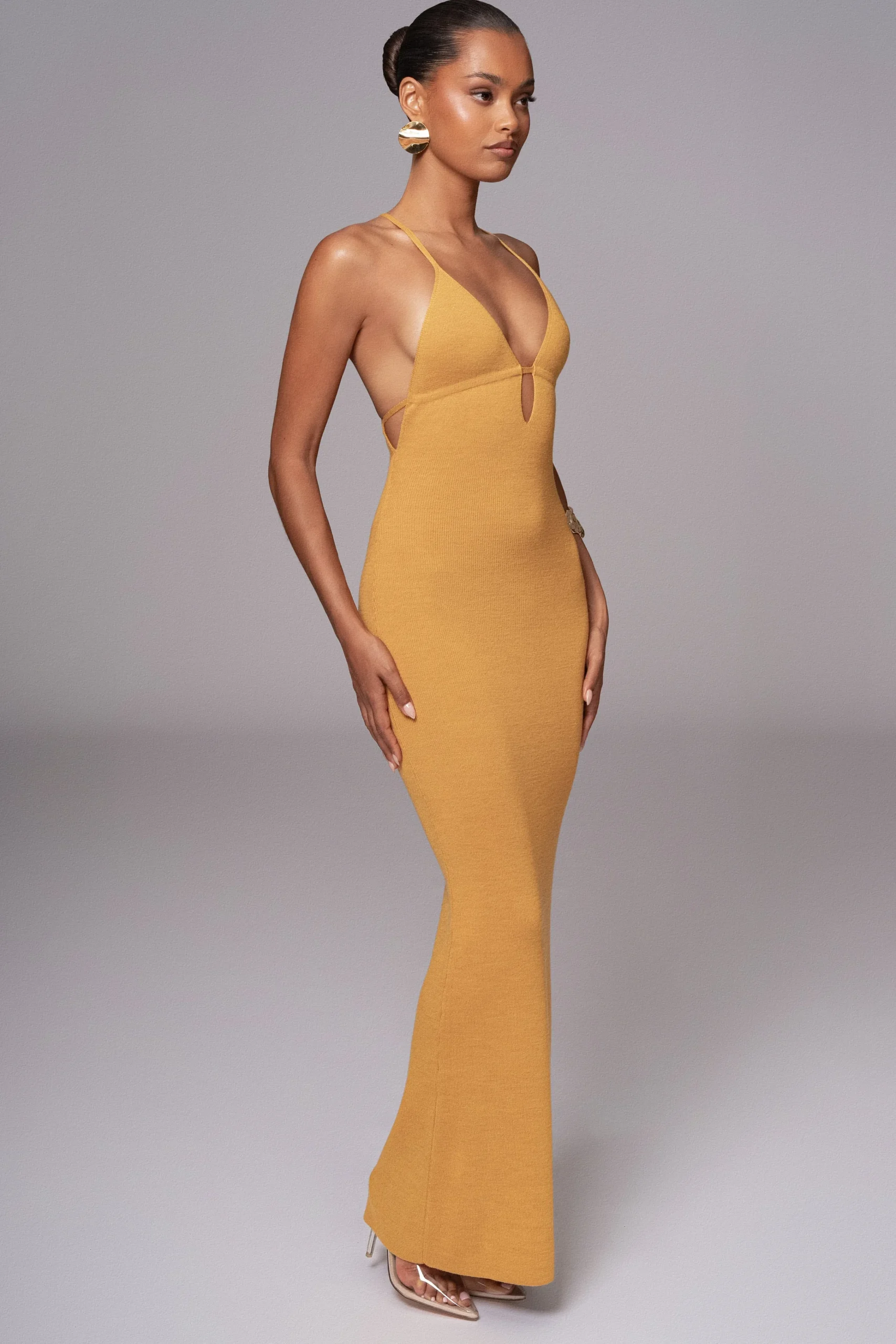 Yellow Sun Rays Knit Maxi Dress*JLUXLABEL New